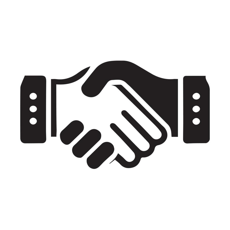 Line Art Icon of a Business Handshake vector