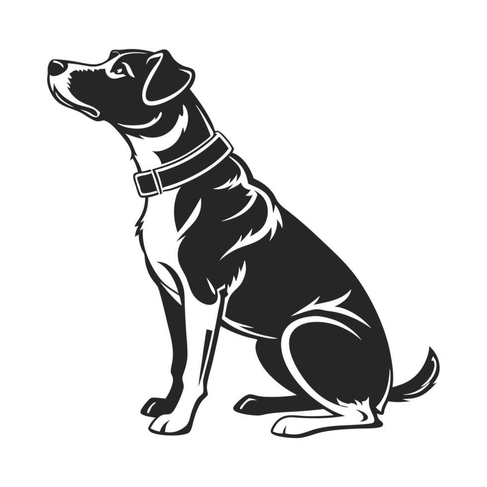 vintage-style line drawing of a dog. vector