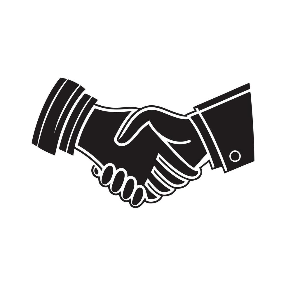 handshake icon, symbolizing agreement and partnership. vector