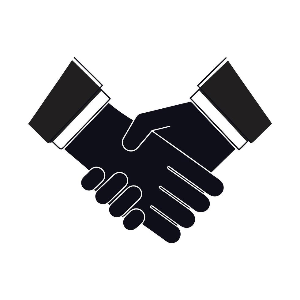 symbol Black and White Business Handshake vector