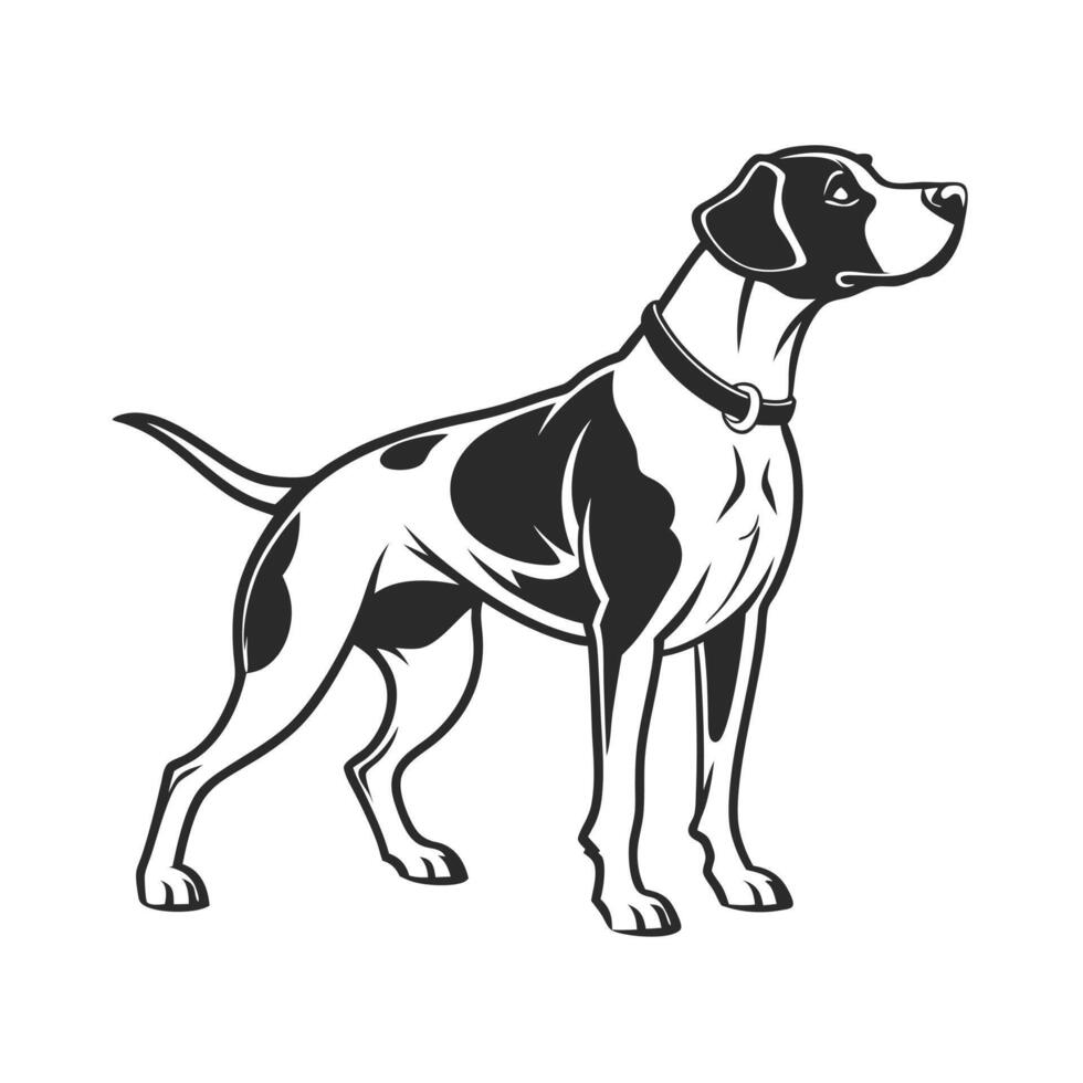 stylized illustration of a hunting dog icon vector
