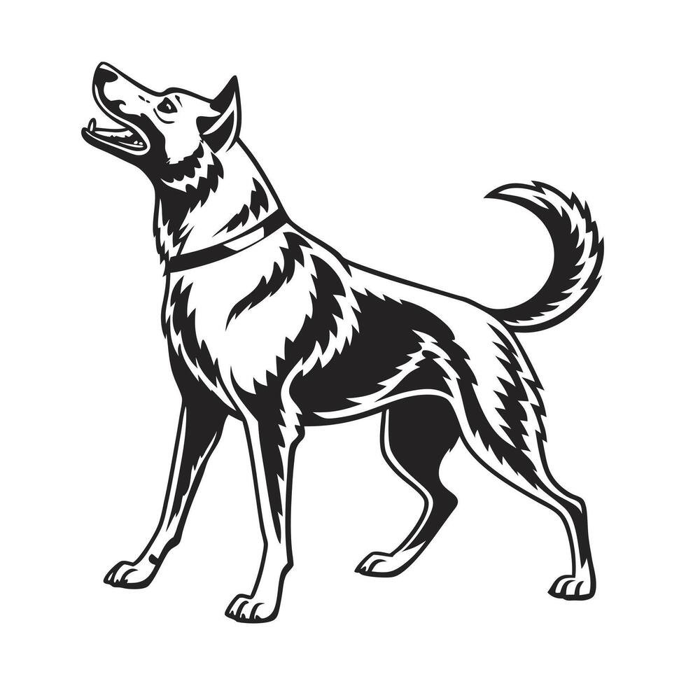 Dog Silhouette in Vintage Style vector