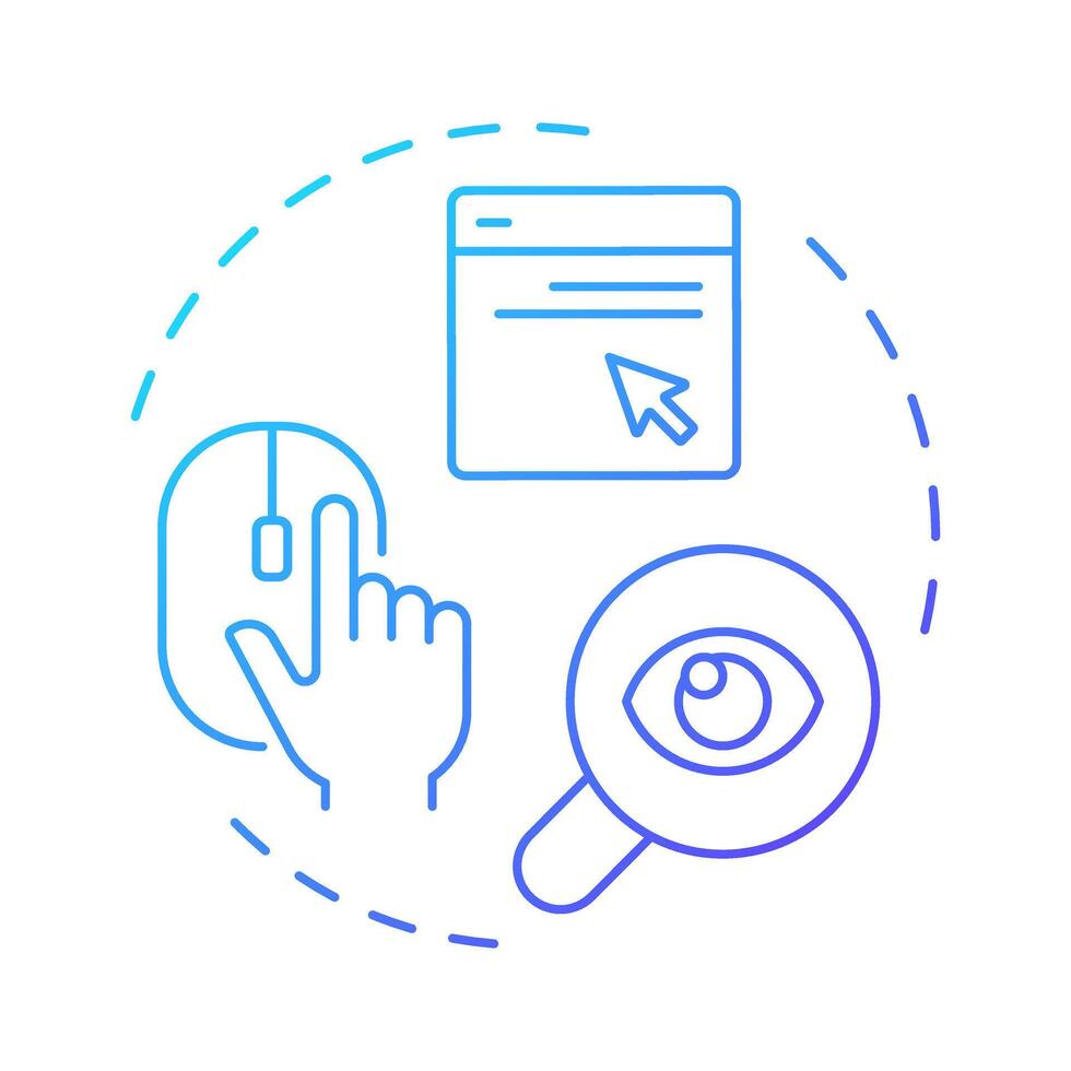 Behavior maps blue gradient concept icon. Improving user experience. Website visitor tracking method. Round shape line illustration. Abstract idea. Graphic design. Easy to use in presentation vector