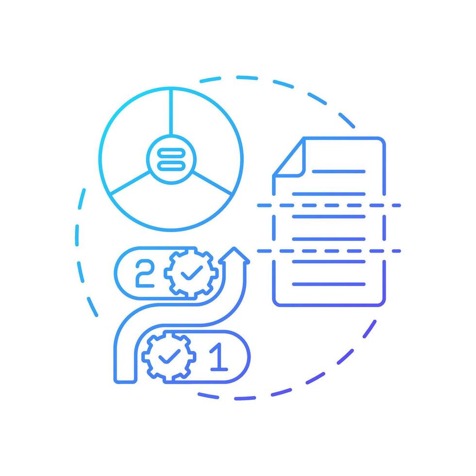 fijo Talla fragmentación azul degradado concepto icono. nivel de ...