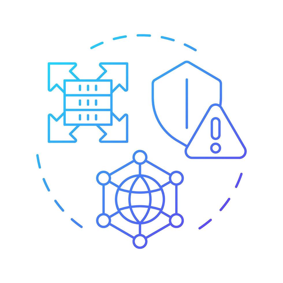 Third party data blue gradient concept icon. Customers information for business. Audience analysis. Round shape line illustration. Abstract idea. Graphic design. Easy to use in infographic vector