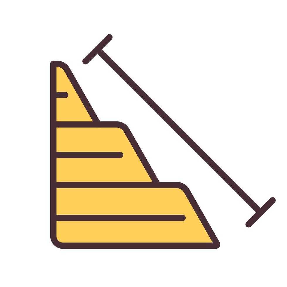 Mountain slope angle measurement RGB color icon. Geodetic exploration industry work. Hill shape studying. Landscape. Isolated illustration. Simple filled line drawing. Editable stroke vector