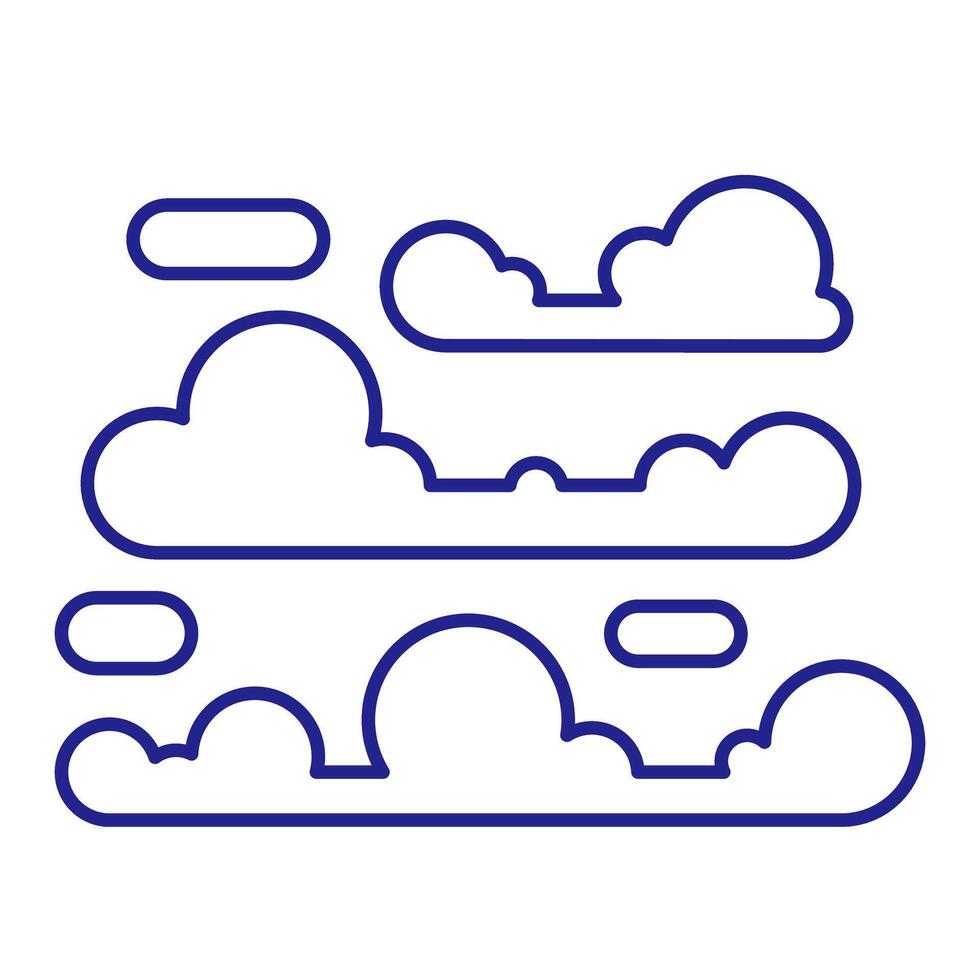 Stratus clouds RGB color icon. Layering atmospheric formation with uniform base. Meteorology scientific research. Isolated illustration. Simple filled line drawing. Editable stroke vector