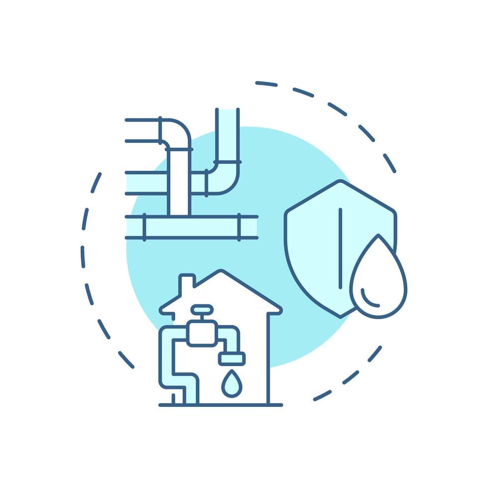 Water security soft blue concept icon. Additional source for shortages. Benefit of liquid recycling. Round shape line illustration. Abstract idea. Graphic design. Easy to use in booklet vector