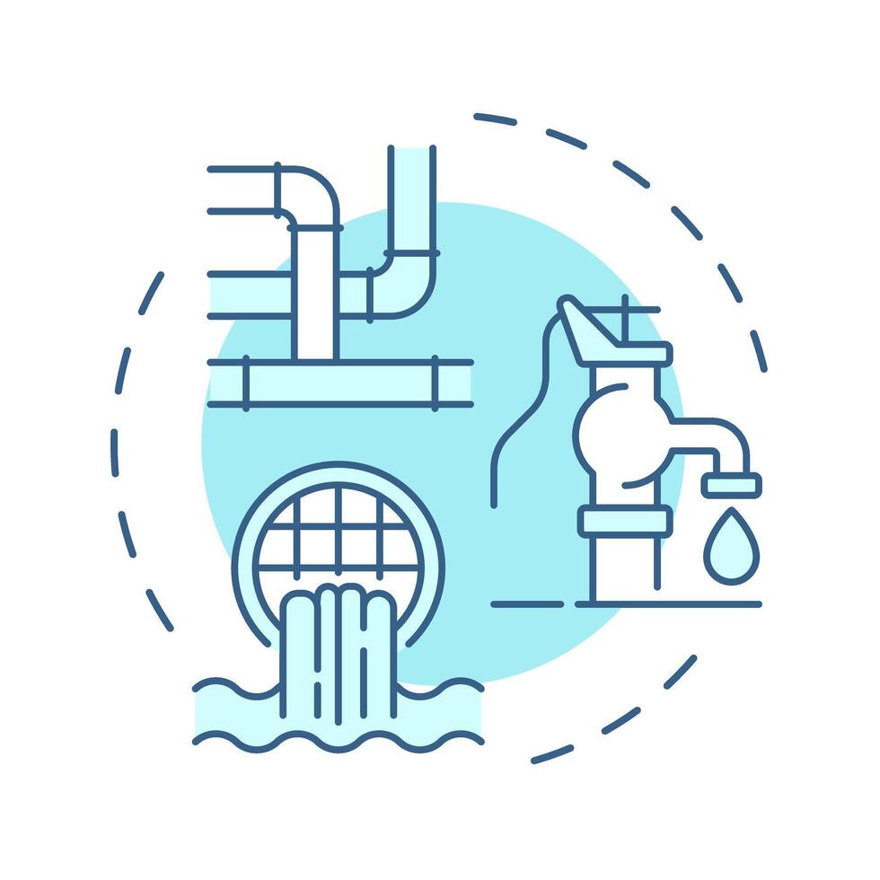 Water soft blue concept icon. Liquids treatment and sanitation. Recycling importance for environment. Round shape line illustration. Abstract idea. Graphic design. Easy to use in article vector