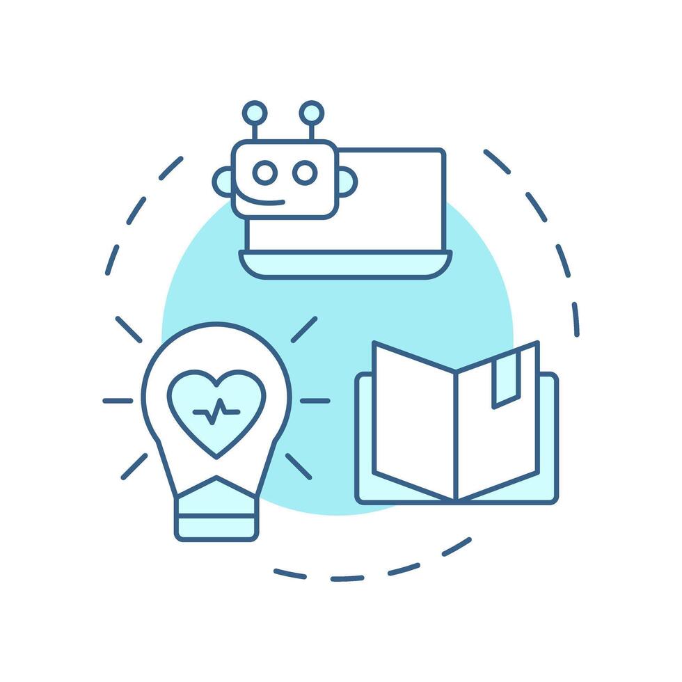 Patient engagement and education soft blue concept icon. Wellness tips online. Healthcare chatbot use case. Round shape line illustration. Abstract idea. Graphic design. Easy to use in booklet vector