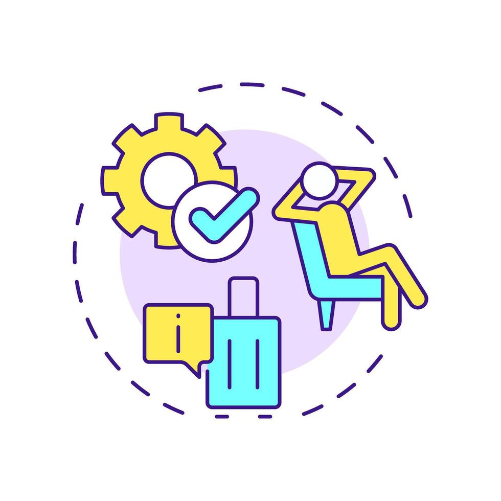 Offboarding multi color concept icon. Employee termination from organization. Operational HR purpose. Round shape line illustration. Abstract idea. Graphic design. Easy to use in brochure vector