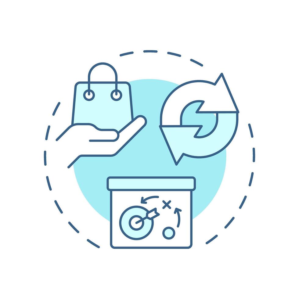 Reorder point planning soft blue concept icon. Orders placement strategy. SAP consumption based regulation. Round shape line illustration. Abstract idea. Graphic design. Easy to use in article vector