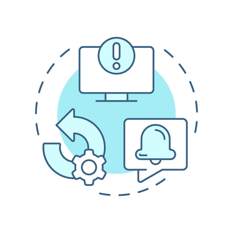 Exception reports soft blue concept icon. Discrepancies between planned and actual performance. MRP output. Round shape line illustration. Abstract idea. Graphic design. Easy to use in booklet vector