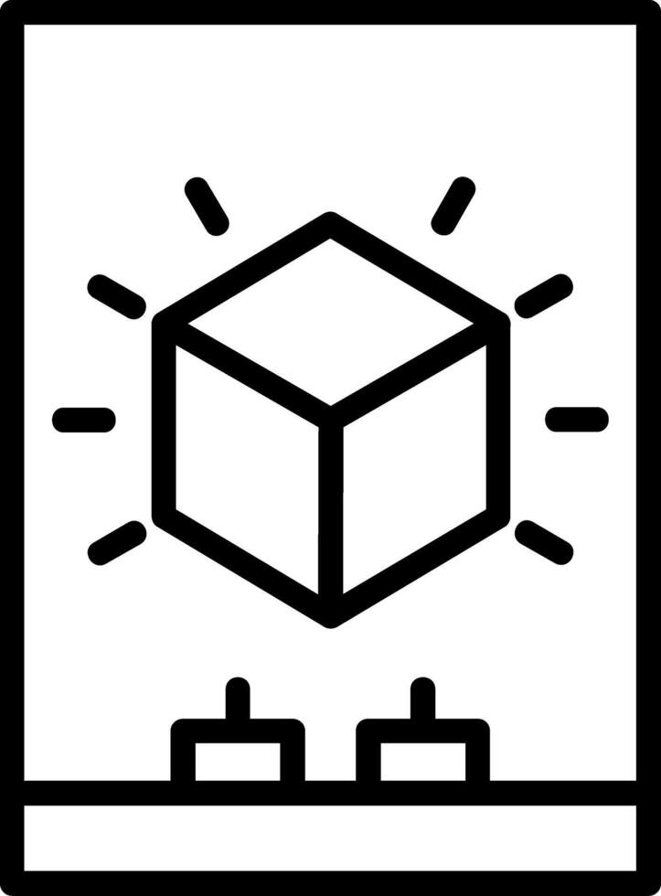 3d Scanner Line Icon vector