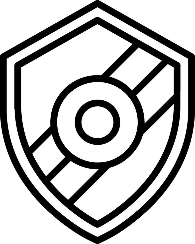 Steel Shield Line Icon vector