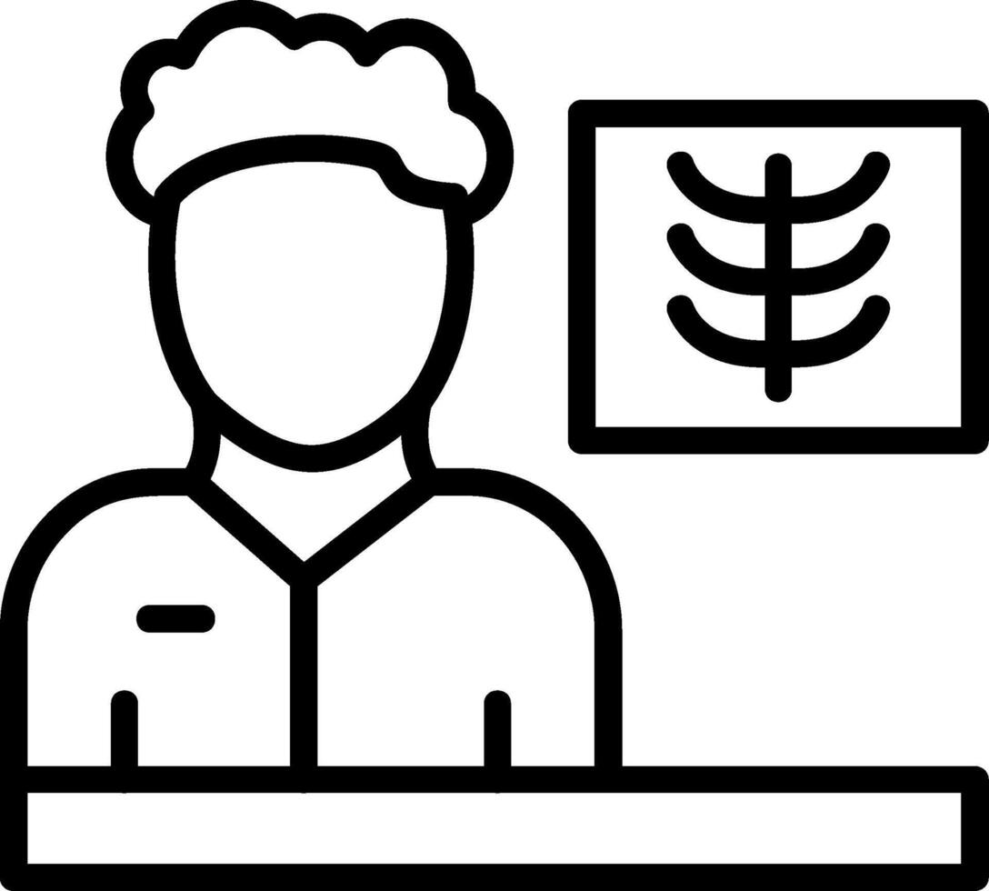 Man X ray Line Icon vector
