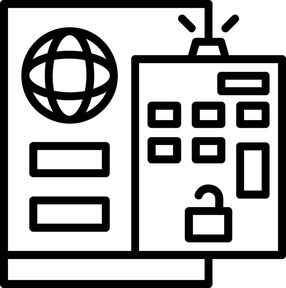 Remote Access Line Icon vector