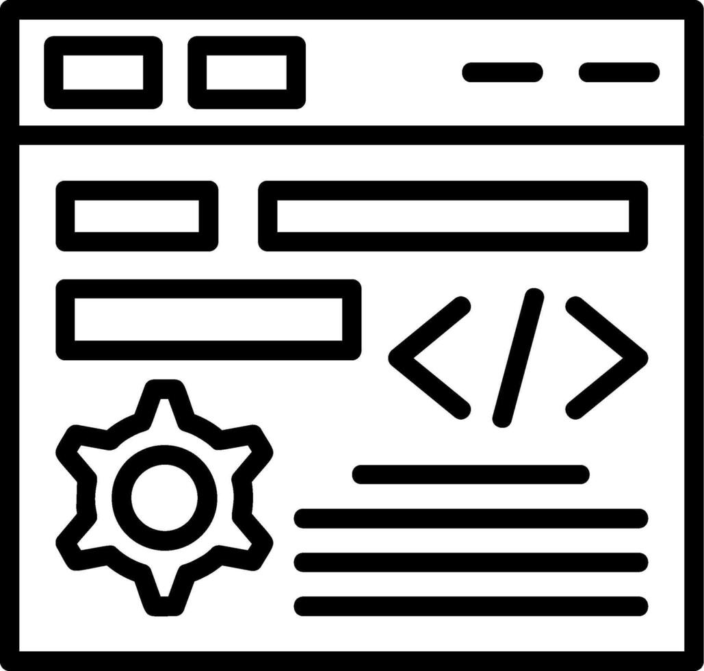 Code Setting Line Icon vector
