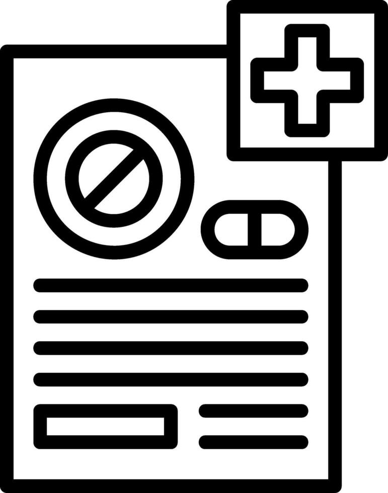 Prescription Line Icon vector
