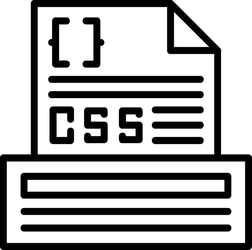 icono de línea de archivo css vector