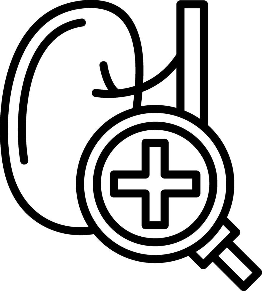 Kidney Checkup Line Icon vector