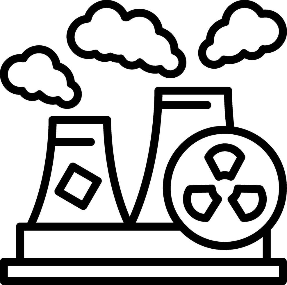 Nuclear Pollution Line Icon vector