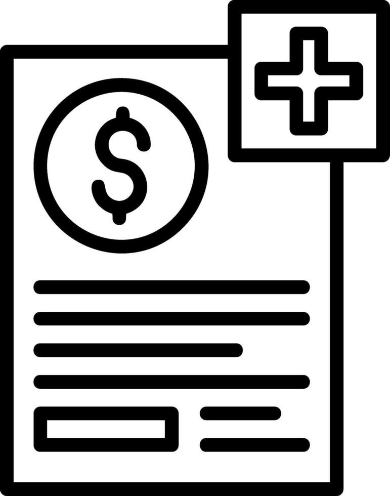 Medical Bill Line Icon vector