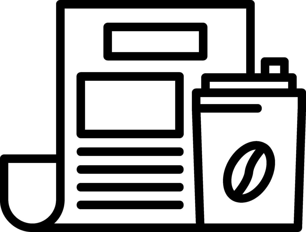 Coffee Newspaper Line Icon vector