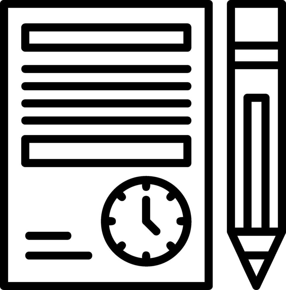 Project Deadline Line Icon vector