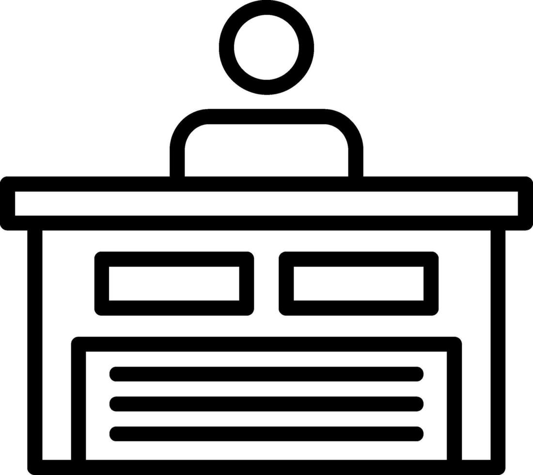 Receptionist Line Icon vector