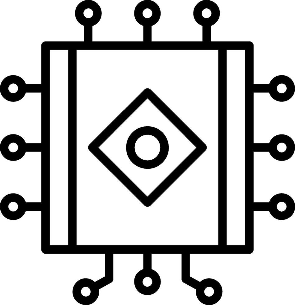 Cpu Line Icon vector