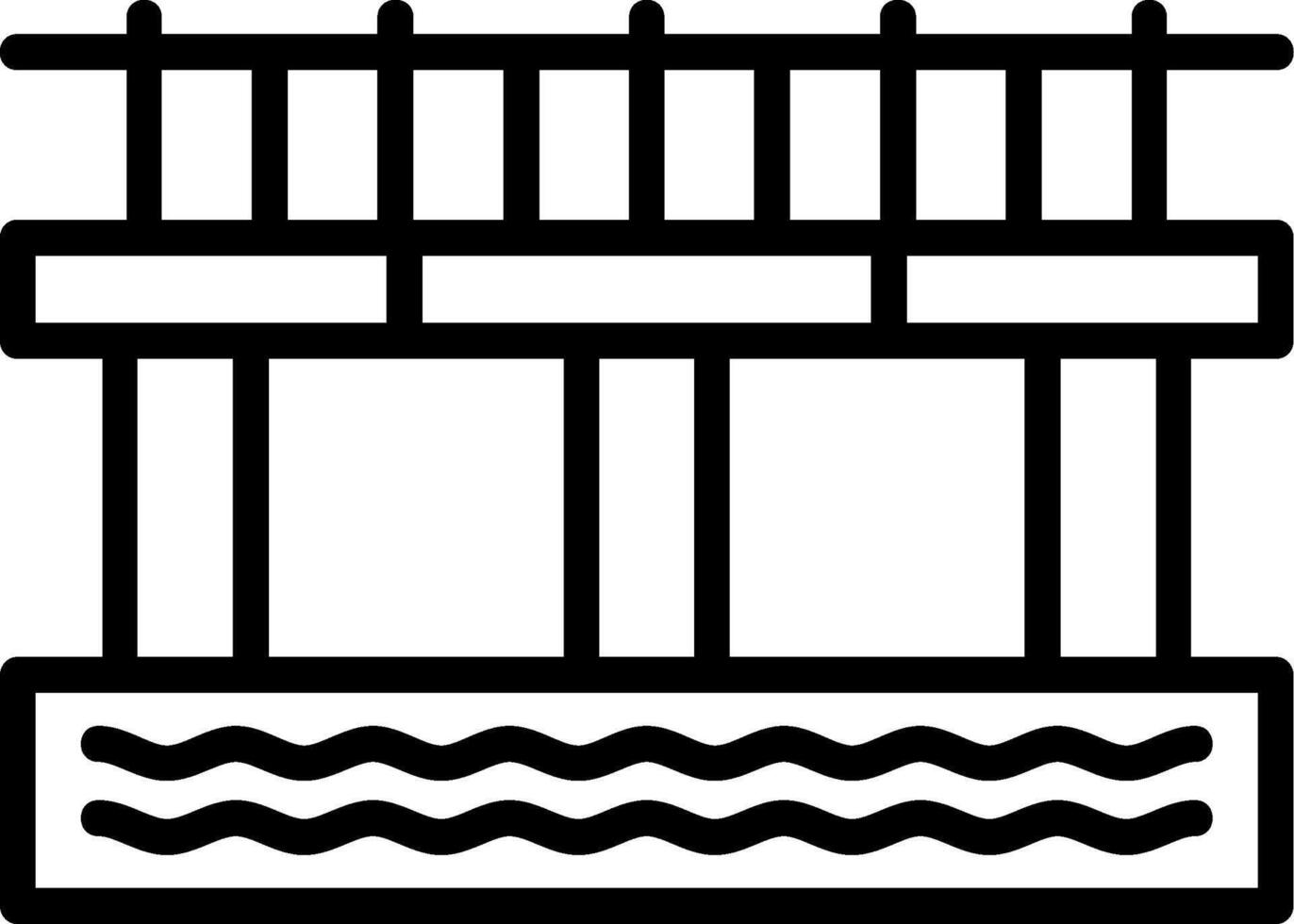 Water Bridge Line Icon vector