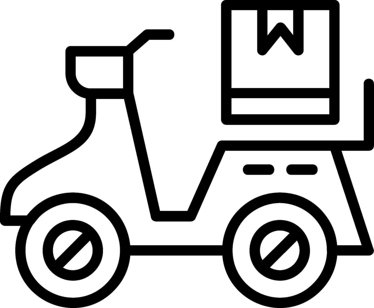 Delivery Bike Line Icon vector