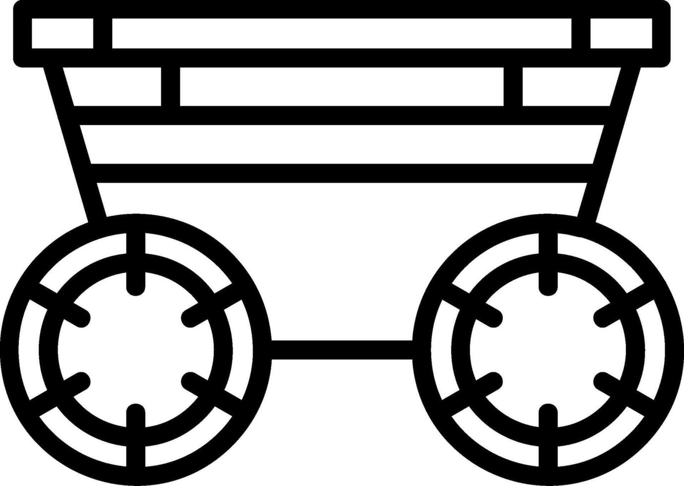 Wood Cart Line Icon vector