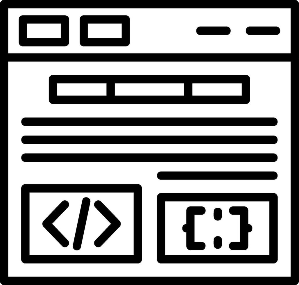 Code Processor Line Icon vector