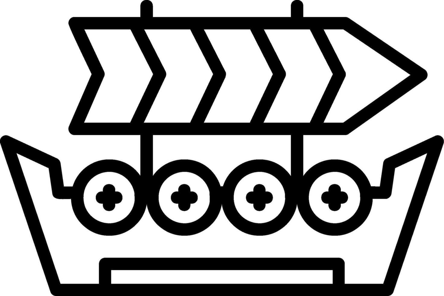 Viking Ship Line Icon vector