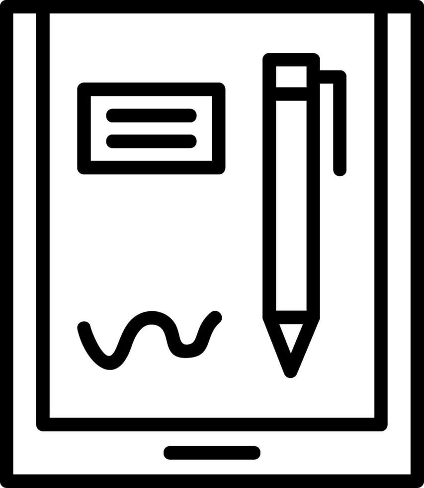 E Signature Line Icon vector