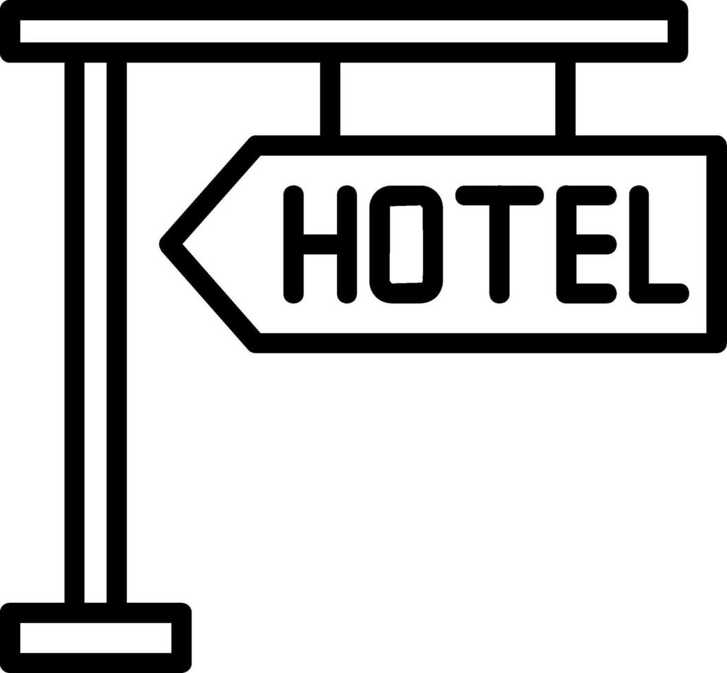 Hotel Sign Line Icon vector