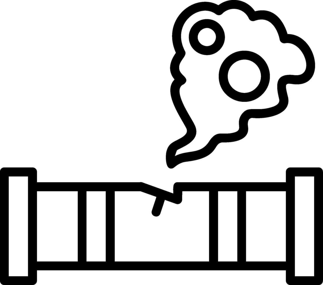 Gas Pipe Leak Line Icon vector