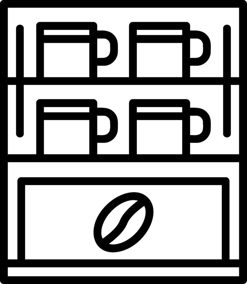 Cafe Showcase Line Icon vector