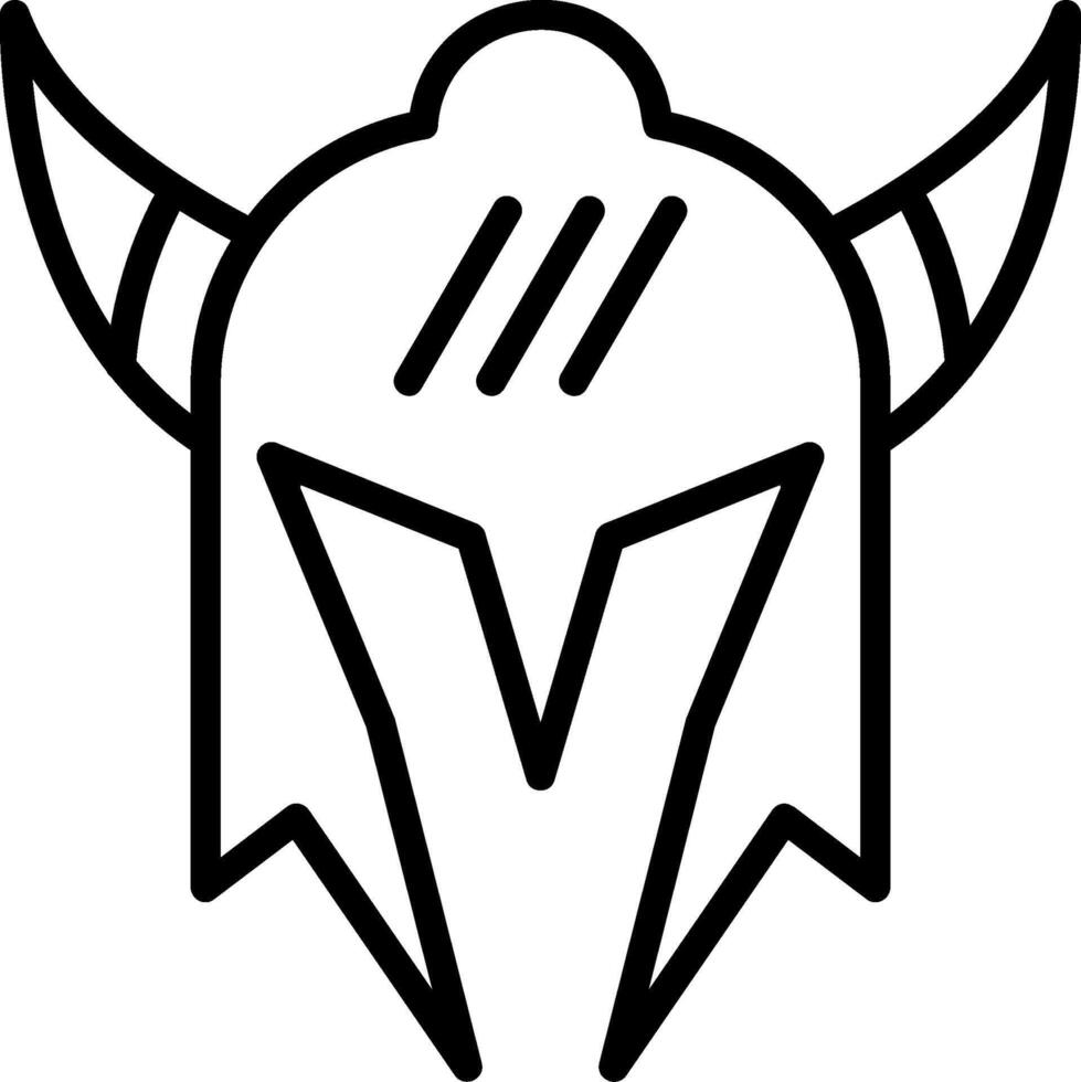 Viking Helmet Line Icon vector