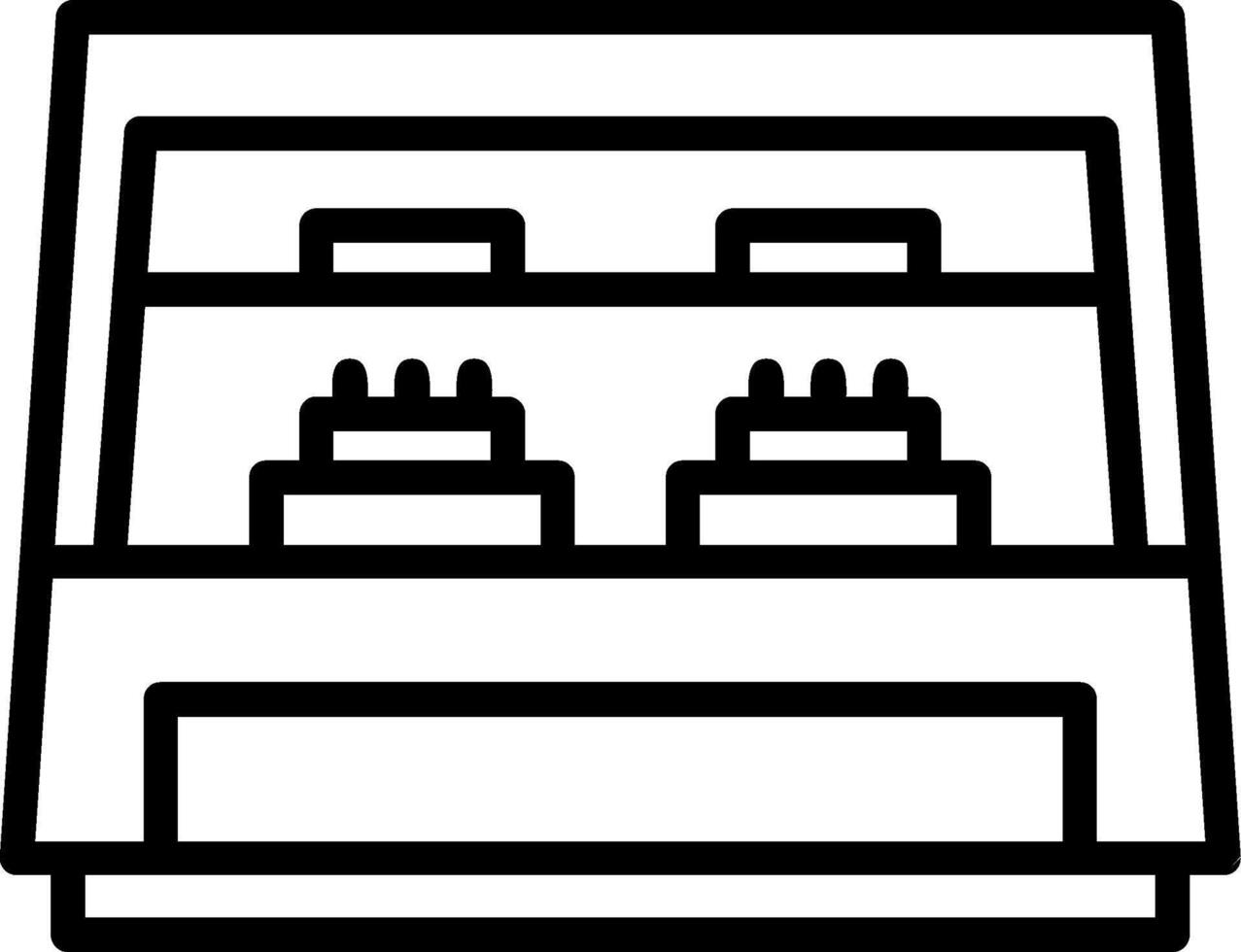 Cakes Showcase Line Icon vector