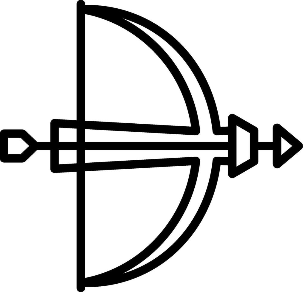 Crossbow Line Icon vector