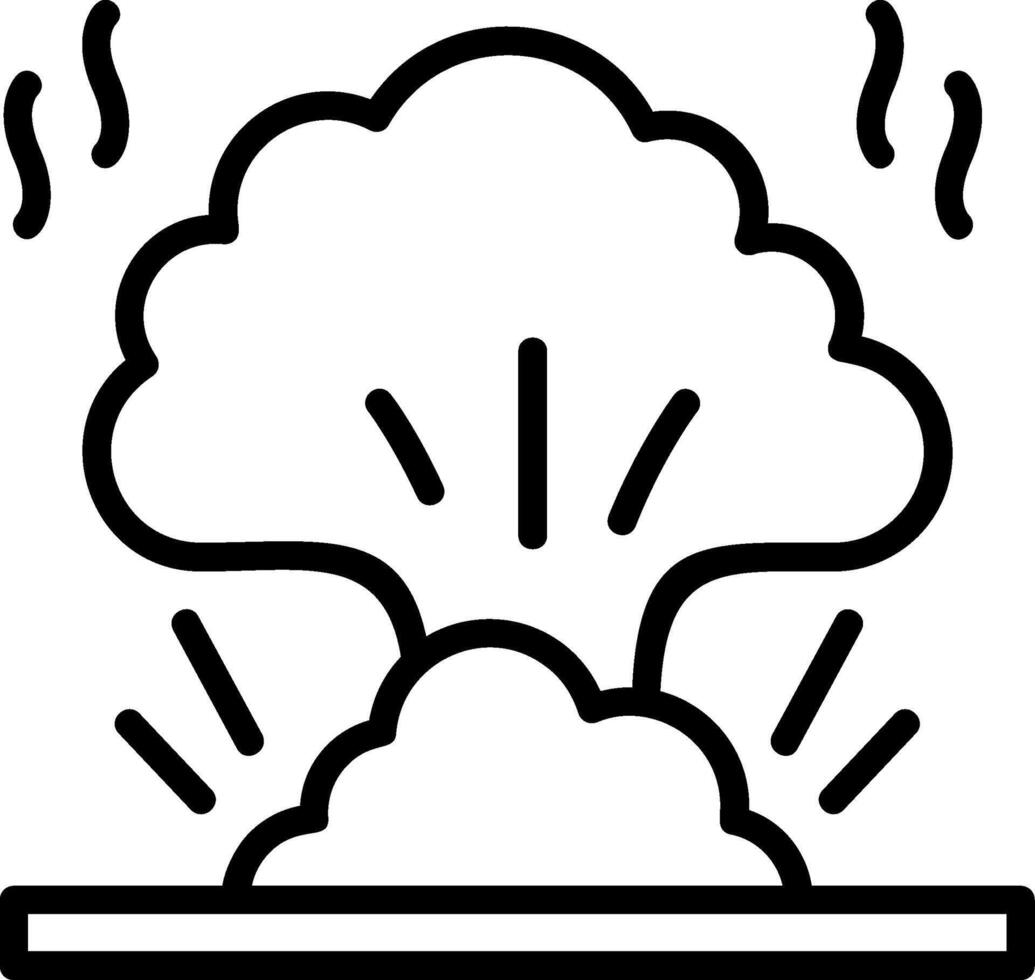 Nuclear Explosion Line Icon vector