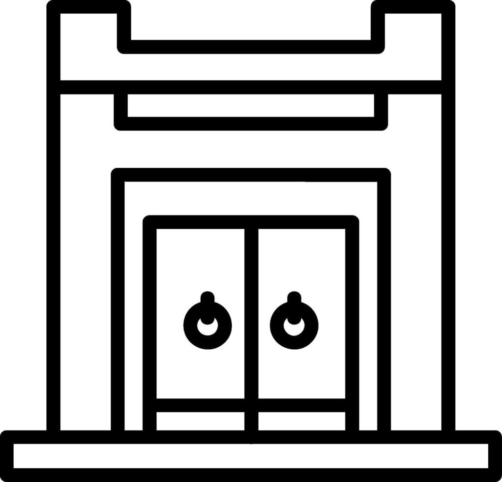 Castle Gate Line Icon vector