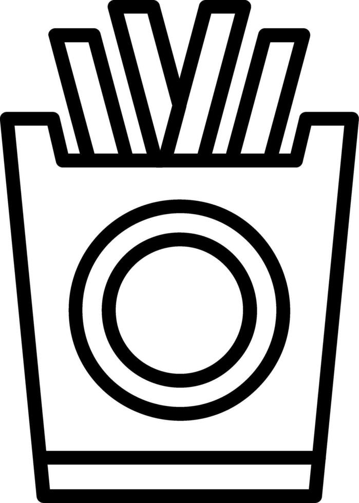 French Fries Line Icon vector