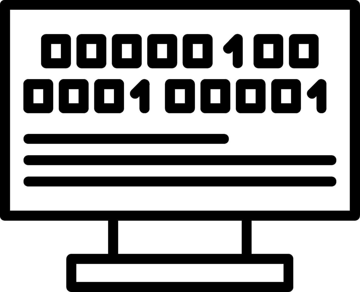 Binary Code Line Icon vector
