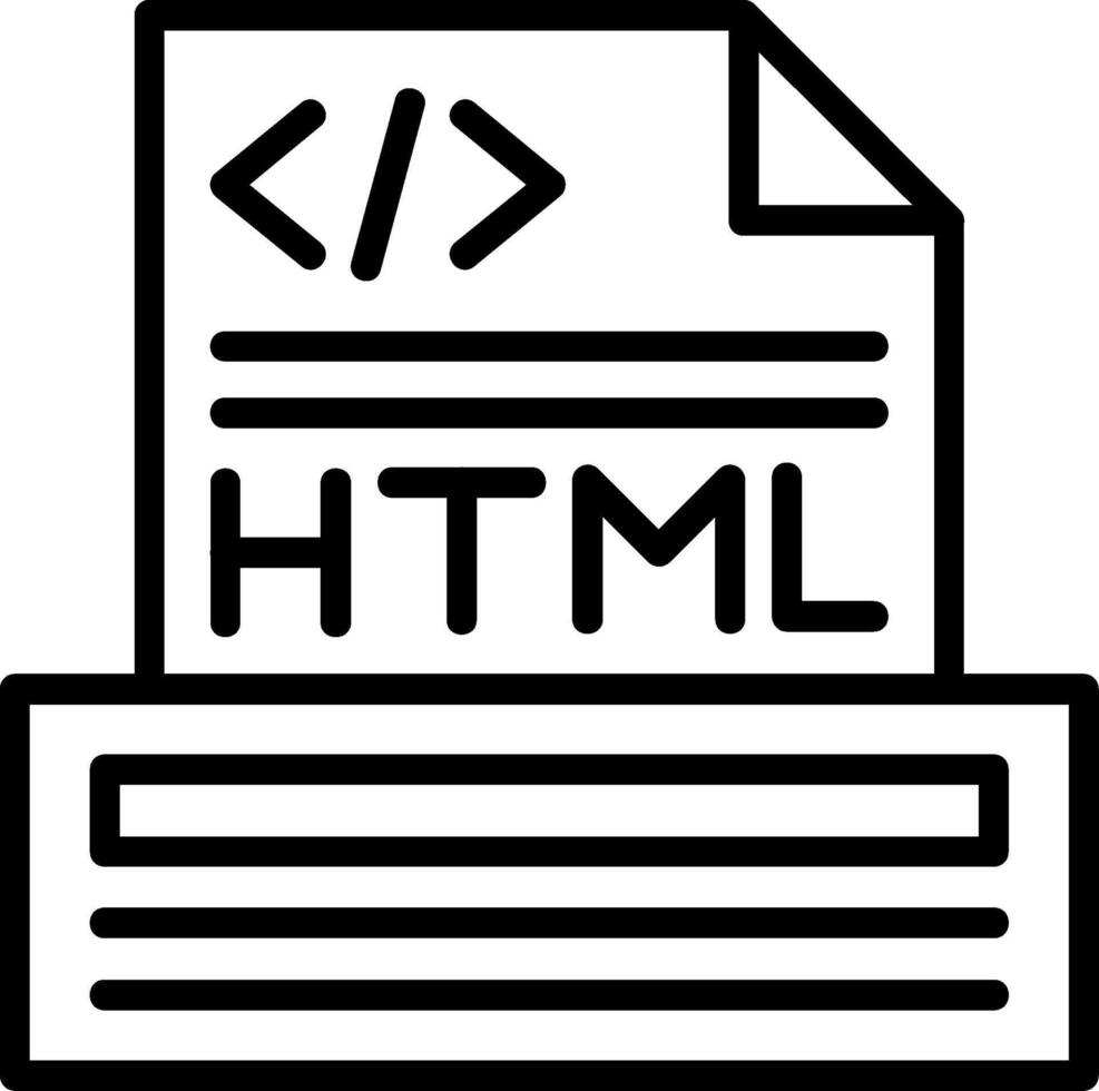 Html File Line Icon vector