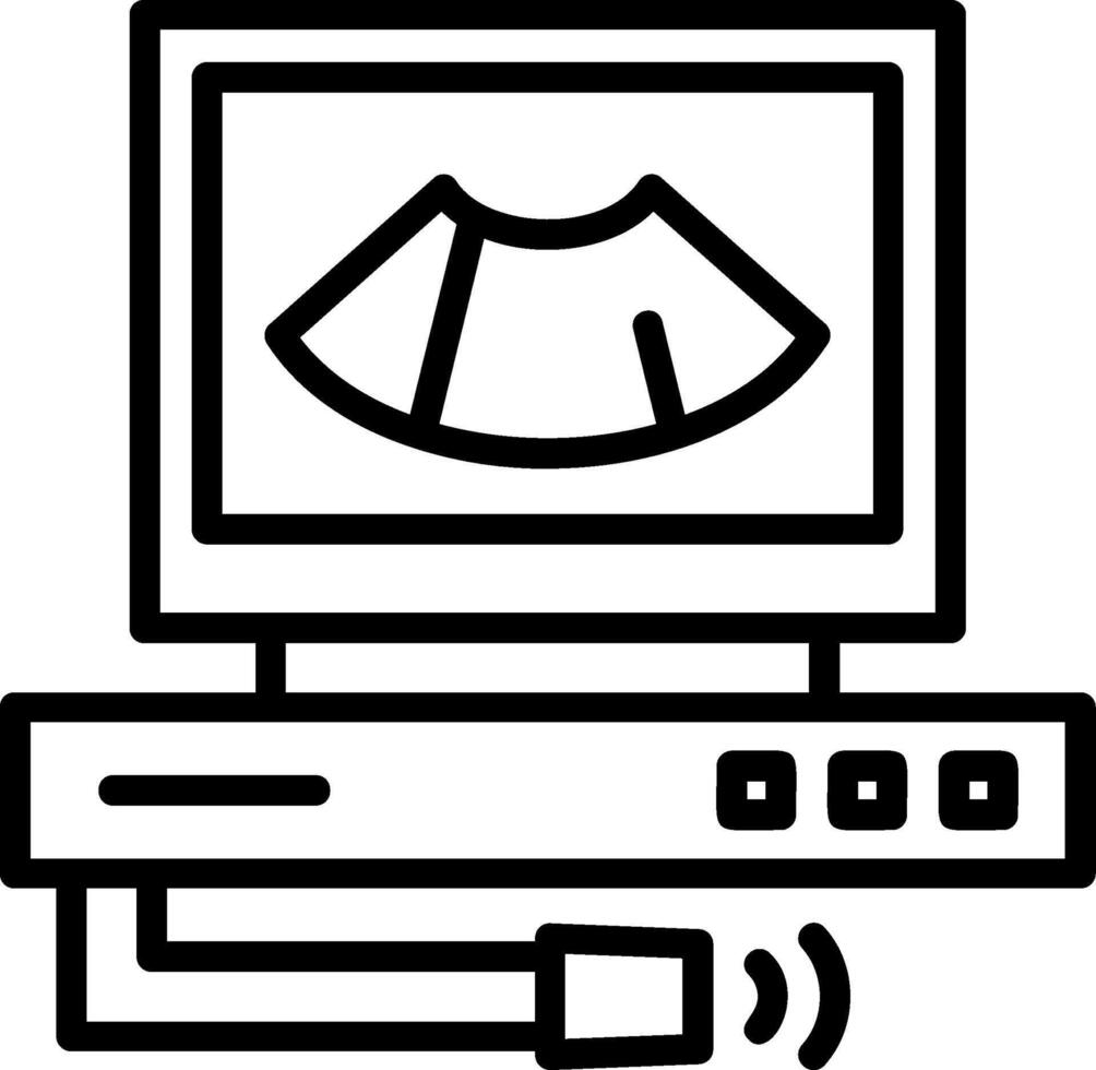 Ultrasonography Line Icon vector