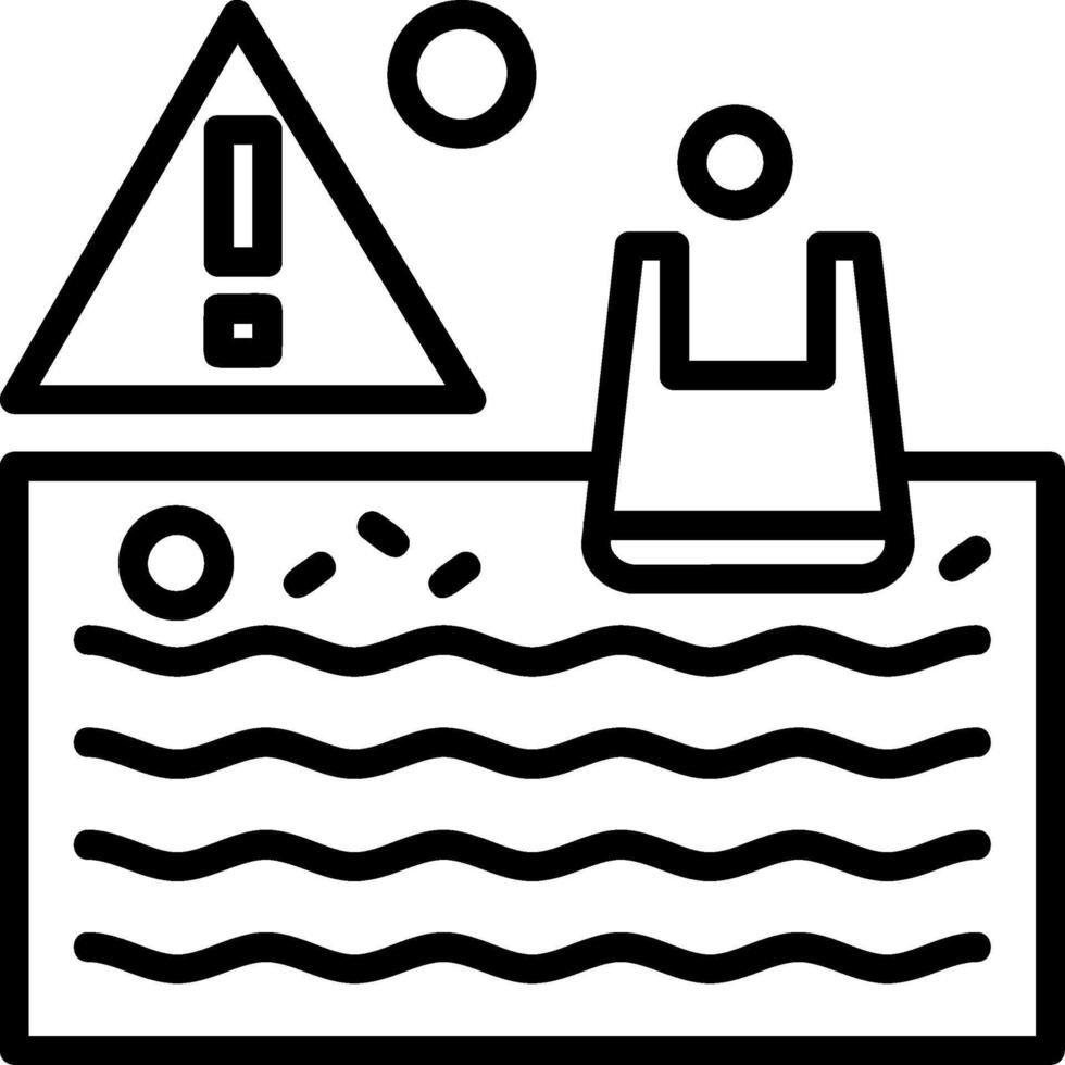 Water Pollution Line Icon vector